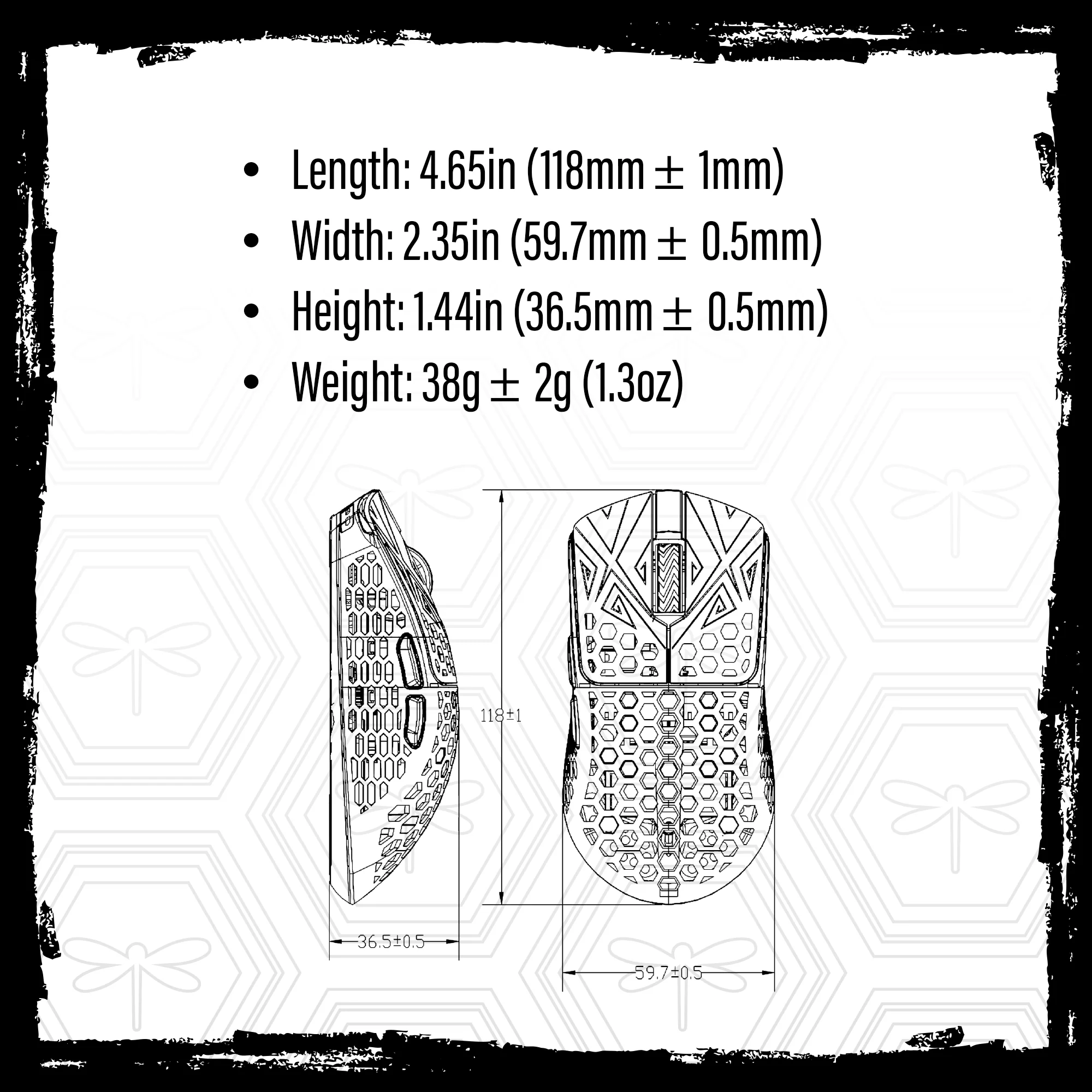 TENKO®  - AKITSU SMALL 38g Carbon Fiber 8K Wireless Gaming Mouse - Image 9