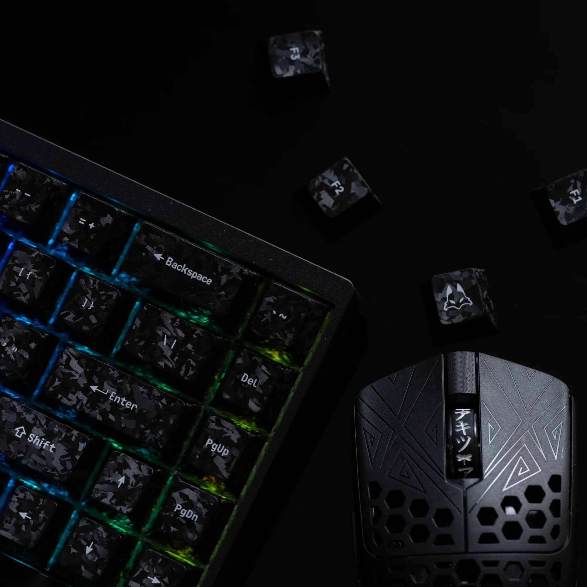 Carbon Fiber Textured Keycap Set - 156 Keys - Image 11