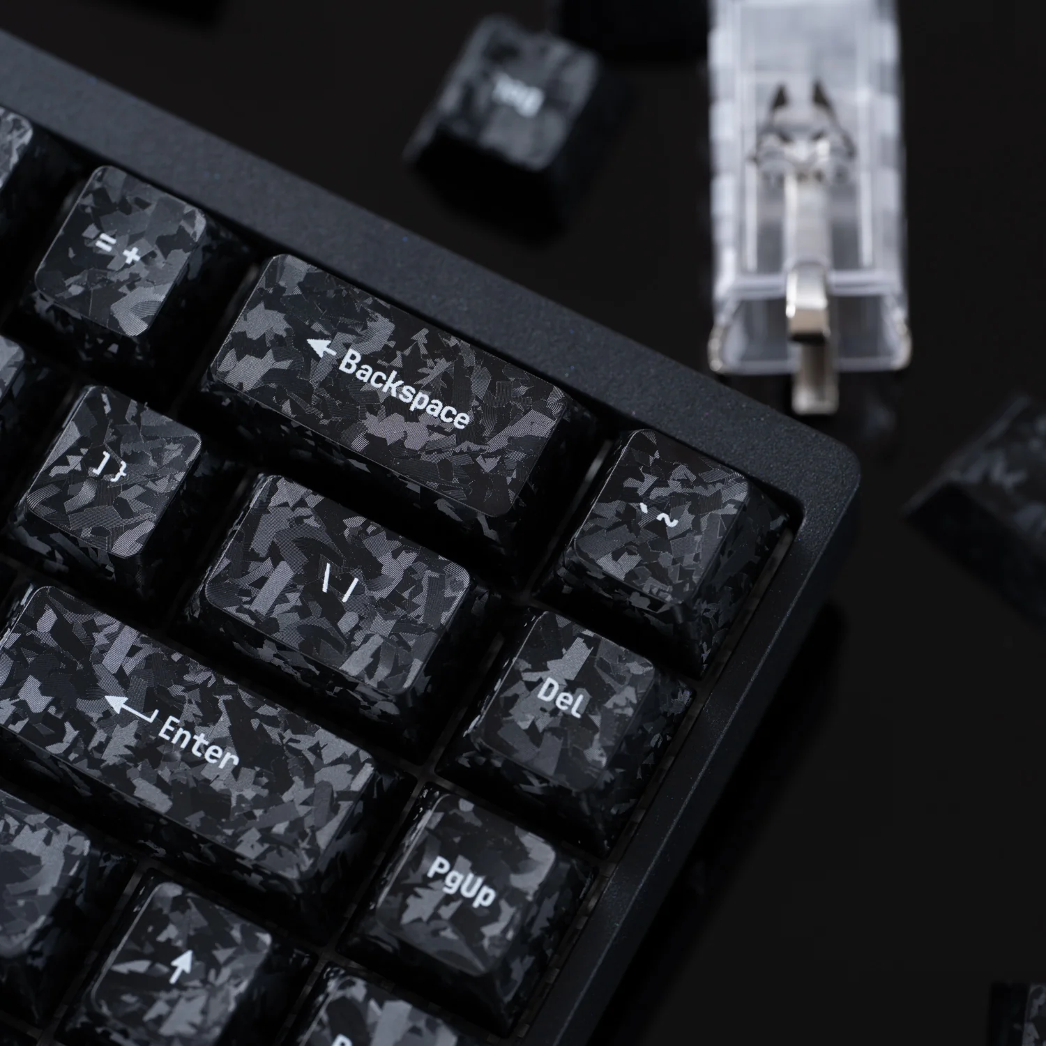 Carbon Fiber Textured Keycap Set - 156 Keys - Image 3