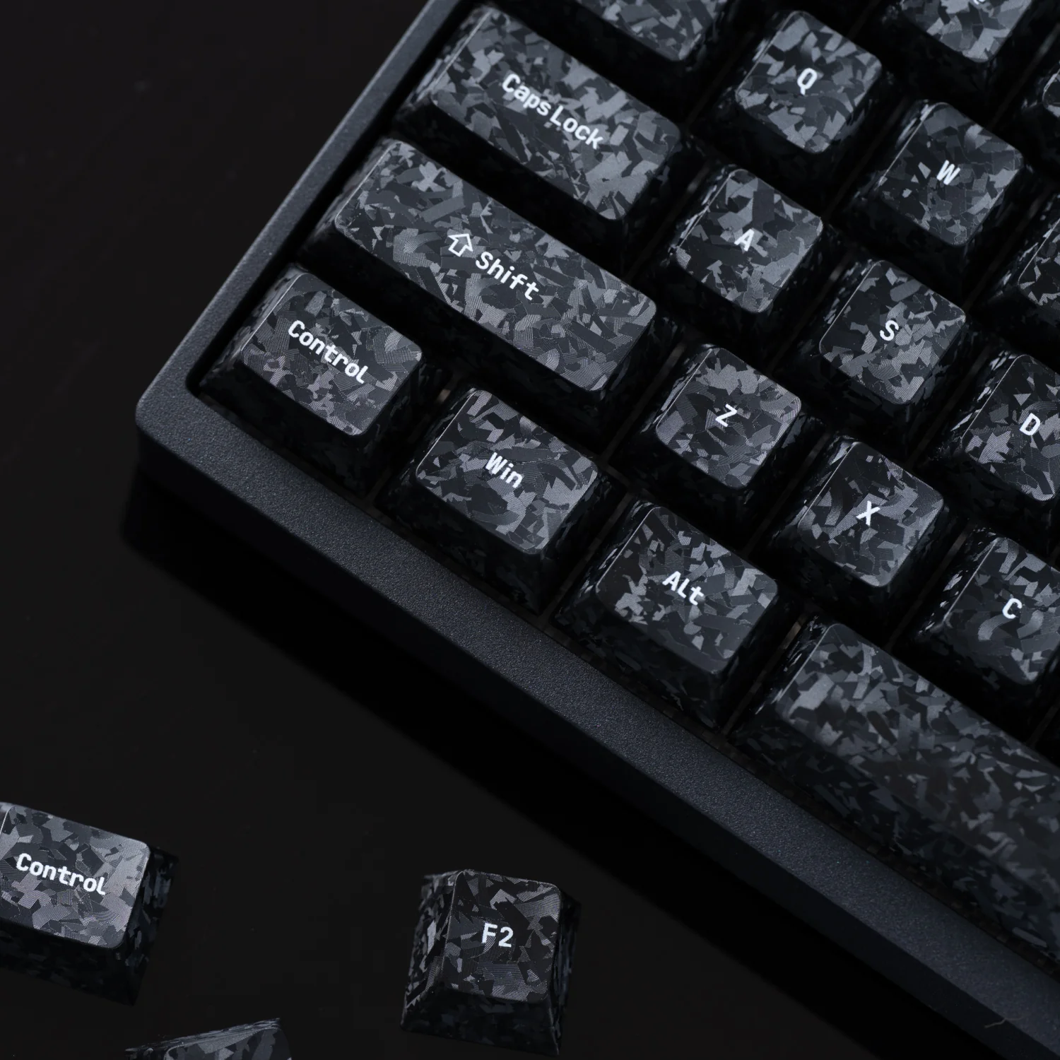 Carbon Fiber Textured Keycap Set - 156 Keys - Image 4