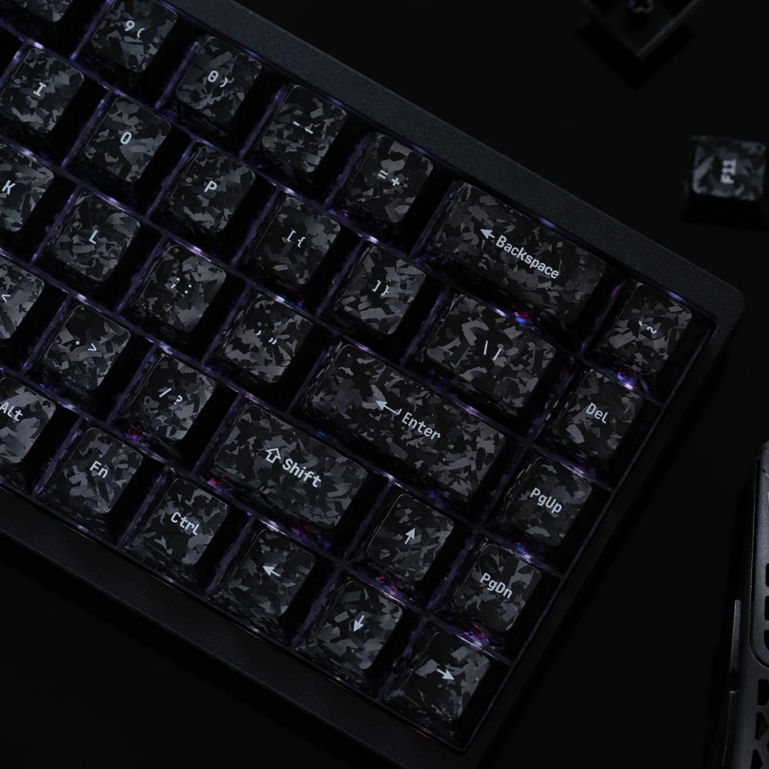 Carbon Fiber Textured Keycap Set - 156 Keys - Image 5